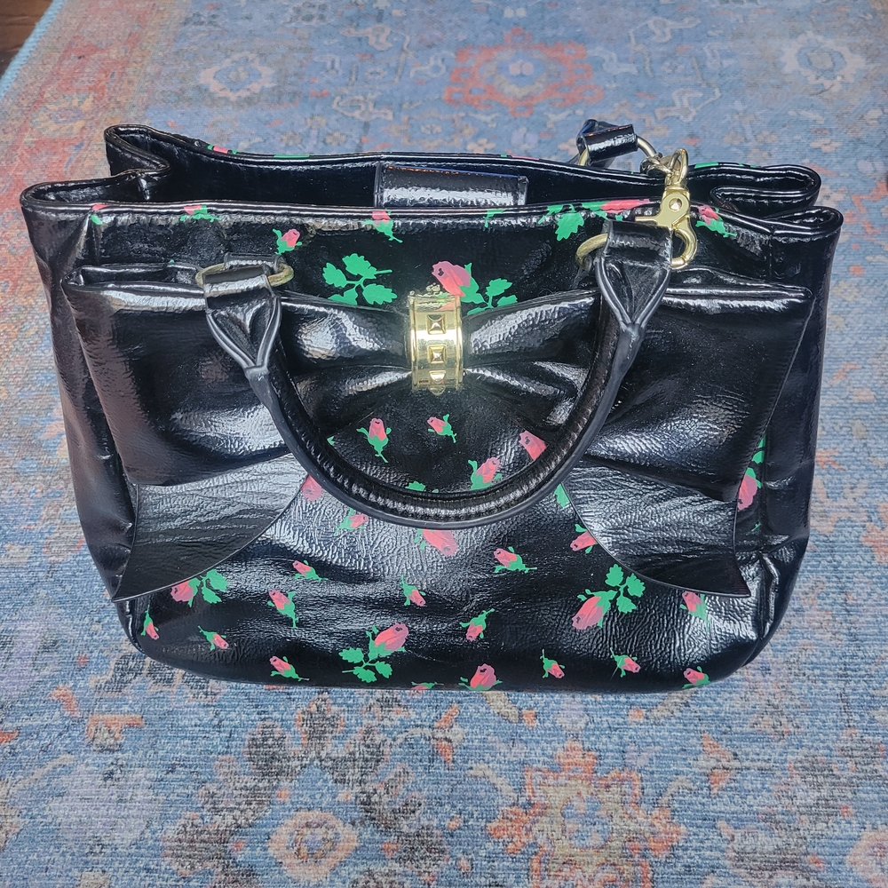 Betsey Johnson Floral Black Handbag